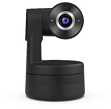 TETEOM Webcam, 4K Auto Focus AI-Powered PTZ Webcam Remote Control Living Stream Camera 3X Zoom Auto Track Online Meeting Video Camera for Live Streaming, Video Calling, Conferences