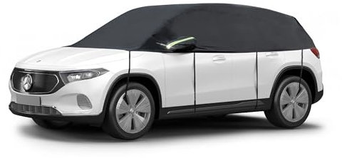 Walser Abdeckplane Auto All Weather, Abdeckplane wasserdicht, 100% wetterfeste Auto Abdeckplane, Autoabdeckung Outdoor, Auto Abdeckplane wasserdicht, Autoplane Halbgarage Größe 8 SUV/Van schwarz