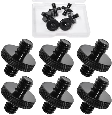 SPEEDWOX 6pcs 1/4 Male to 1/4 Male Tripod Screw Adapter Standard Camera Cage Mount Threaded Light Stand Screw Double Head Stud Standard Mounting Thread Converter for Camera Mount Rig Tripod