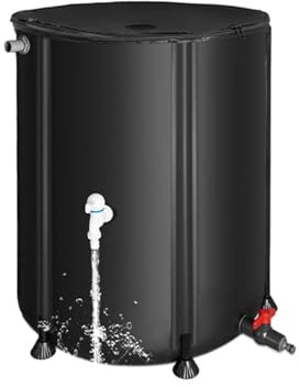 Faltbare Regentonne Regenwassersammler Wassertank Regentonne mit Ablassventil UV-beständig Korrosionsbeständig Schimmel- und rissbeständig zur Wasserspeicherung,100L
