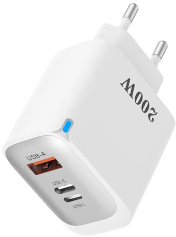 jebyltd Chargeurs Rapides USB C A L 200W avec Technologie pour Ordinateurs Portables Tablettes Et Smartphones Protections Contre Les Surcharges