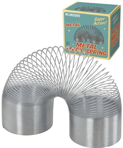 Electoys Metal Spring Toy Classic Magic Spring for Kids Flexible Silver Helical Wire Fidget Toy for Dynamic Play and Tactile Amusement Handheld Novelty Item Cascades Down Stairs for Children TY2168