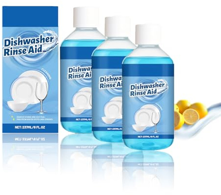 Dishwasher Rinse Aid, 237ml, Dishwashing Detergent, Fast Drying, Ultimate Clean, Anti-Limescale Formula – Suitable for Restaurants, Bars, Hotels and Commercial Kitchens (1, 3PC)