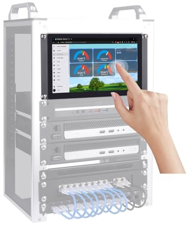 GeeekPi Touch Screen LCD 9 Pollici 1280x720 Monitor Rack 3U per DeskPi RackMate T0/T1/T2/T0 Plus/T1 Plus e Rack Server 10 Pollici