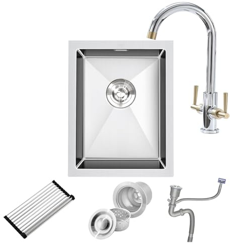 BoomHoze Fregadero Acero Inoxidable 35x45 Níquel Cepillado Encastre Superior