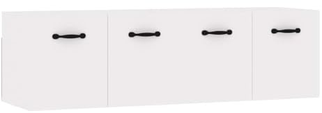 Mhdvray Lot de 2 étagères murales - Blanc brillant - 80 x 36,5 x 35 cm - En matériau dérivé du bois avec 2 compartiments - Peu encombrant - Design moderne pour salon, couloir, chambre à coucher