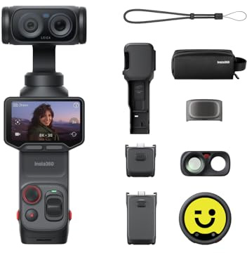 Insta360 Luna Ultra Creator Bundle - 8K Vlogging Camera with Dual Leica Lenses, 12× Zoom, 1 Sensor, Detachable 2 Touchscreen, Triple AI Chip, Pocket Gimbal Camera for Vlog Photography