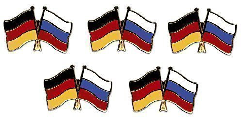 Yantec Pins 5er Pack Deutschland - Russland Freundschaftspin Flagge