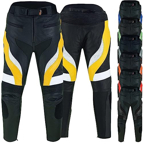 German Wear, Motorradhose Motorrad Biker Racing Lederhose Schwarz/Rot