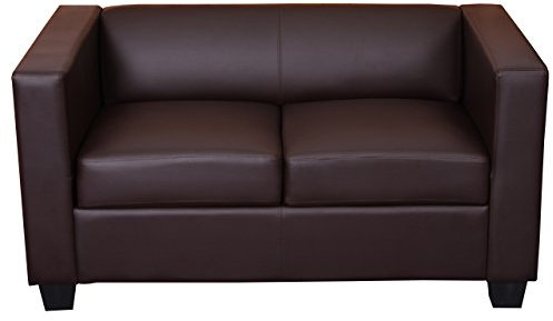 Mendler 2er Sofa Couch Loungesofa Lille - Kunstleder, Coffee