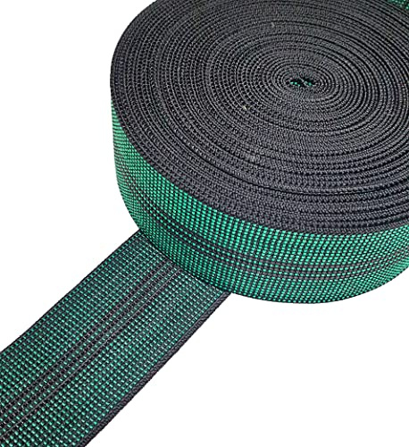 Pandoras Upholstery Replacement Elastic Webbing Chair Seat Settee Supplies, Green - Per Full Metre