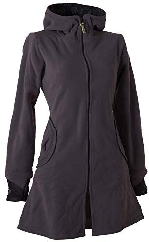 Vishes - Alternative Bekleidung - Warmer Elfen Kurzmantel mit Zipfelkapuze dunkelgrau 36