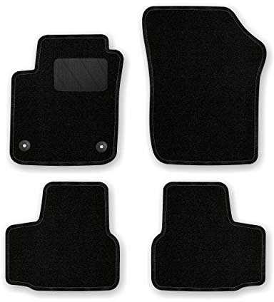 Bär-AfC Auto Fußmatten Classic passend für VW Up ab 2011, Autoteppiche Nadelvlies Schwarz, Rand Kettelung Schwarz, Textiler Trittschutz, Set 4-teilig, VW04456