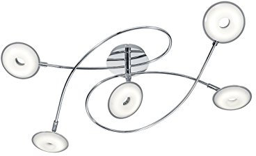 Trio Leuchten LED-Deckenleuchte Pilatus Kunststoff chromfarbig, Schirm Acryl weiß 675910506