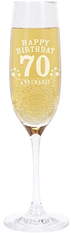 Leonardo Sektglas mit Wunschname zum 70. Geburtstag inkl. Gratis Gravur