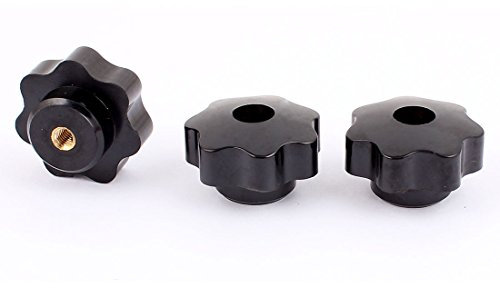 sourcing map 3 Stück M6 x 40mm Plastikkopf Kreuzgriff Sternschraube Sterngriff schwarz