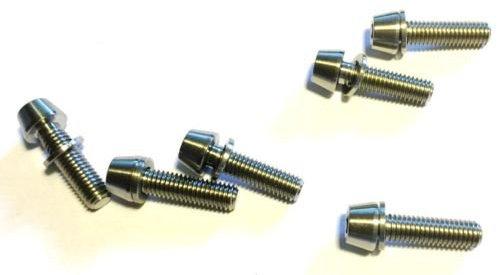 6 St Titan Schraube M5 x 18 mm Vorbau Schrauben konisch DIN 912 Silber Neu