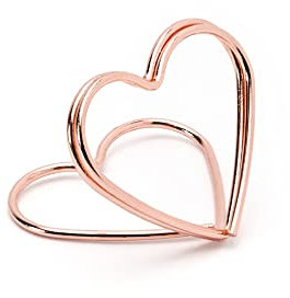 Party Deco Kartenhalter Sitzplatz - 10 Stück Herzen Rose Gold 2,5 cm - Hochzeit Tischkartenhalter, Herz Platzkartenhalter, Memohalter für Event, Hochzeit, Geburtstag, Restaurants, Dekoration