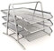 D.RECT 110486 Metall Ablagefächer Stapelbar - Büro Organizer Schreibtisch - Ablage Schreibtisch - 3 Schubfächer Briefablage Dokumentenablage A4 Organizer Mesh - Papierablage Silber Aktenablage