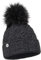 ELIMELI Damen Winter Mütze warme Strickmütze Wintermütze mit Bommel Slouch Strick Beanie Damen Bommelmütze für Winter Hergestellt in EU Farbenauswahl 17528 (Dunkelgrau)