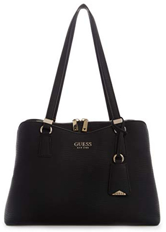 GUESS Damen Lyndi Freundin, groß Schulranzen, Umhängetasche, Black