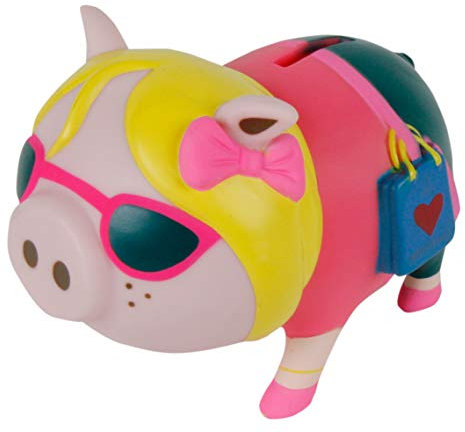 MIK funshopping Spardose Sparschwein - Ideal zum Sparen oder als Geldgeschenk-Verpackung (Shopping Girl)