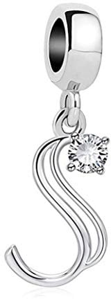 Charm New 2022 MariaSource Convient pour toutes les marques bracelets colliers lettre alphabet initial nom argent anniversaire anniversaire pendentifs original amitié maman perle coeur Noël pendentif