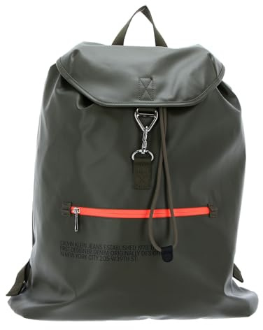 Calvin Klein zaino per il tempo libero con scomparto per laptop CKJ Drawstring Backpack Olive Night verde