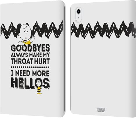 Head Case Designs Offizielle Peanuts Hallos Charlie Brown Leder-Wallet-Hülle Kompatibel mit Apple iPad Air 11 2020/2022/2024/2025