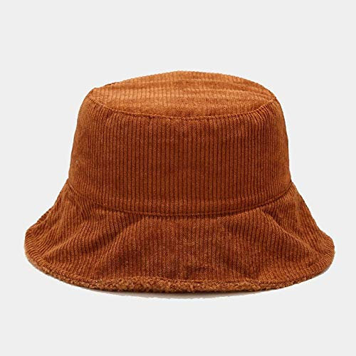 Bucket Hat Hut Damen Herren Eimer Hut Outdoor Panama Warm Verdickte Eimer Hüte Unisex Casual Cap-Brown_M_56-58Cm