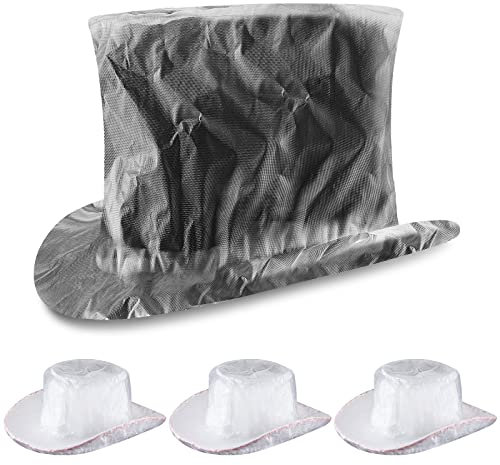 Geyoga Cowboyhut-Regenschutz, Kunststoffschutz, Cowboyhut-Abdeckungen zur Aufbewahrung, Grau, 4 Stück, Grau, X-Large