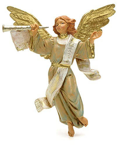 Holyart Angelo con Tromba Verde 12 cm Fontanini