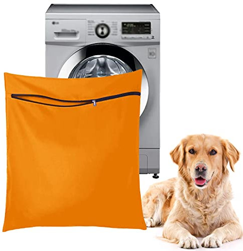 Petwear Wäschebeutel, Wäschesack für Haustiere, Waschbeutel mit Reißverschluss, Haustier-Wäschesack für Hunde, Katzen, Haustier-Bettwäsche, Decken(Orange)