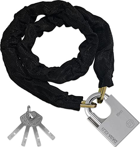 Diyife Chaîne Antivol Vélo avec 4 Clé [98cm/6mm/0.85kg], Cadenas résistant antivol, Acier Inoxydable Haute Résistance, Cadenas à Clé pour Vélo, Moto, Porte, Garage, Jardin, Clôture, Scooters