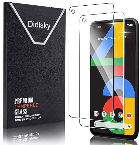 Didisky Displayschutzfolie aus gehärtetem Glas für Google Pixel 4a 4G, [2 Stück] Displayschutzfolie, weiche Haptik, leicht zu reinigen, transparent