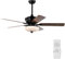 COSTWAY 52/132cm Ceiling Fan with Light and Remote Control, Ceiling Lamps with 2-Color AC Reversible Blades, 3 Speeds & Timer for Bedroom Living Room, 3 Bulbs Not Included