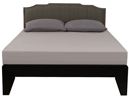 Lirex Spannbettlaken, 180 x 200 cm,100% Baumwolle 300 Fadenzahl Weiches Atmungsaktives Spannbettlaken, Grau