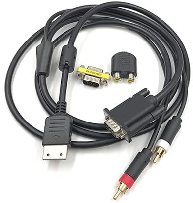 VKMKV For Sega Dreamcast DC VGA Cable de Alta definición RCA Adaptador de Sonido HD Box PAL NTSC for Sega Dreamcast DC Console (Color : Full DC VGA Cable)