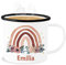 Emaille Becher Blechbecher - Boho - Geschenk Regenbogen mit Name personalisiert I Rainbow - 300 ml - Weiß Schwarz - trinktasse kinder bohemian blume tasse kaffeetasse individuell emilia tassen