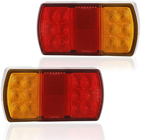 Yuanjoy 2 pcs 12V LED Rückleuchten - E-Prüfzeichen LKW KFZ-Anhängerbeleuchtung Rücklichter Rücklicht Heckleuchte Satz - mit Bremslicht/Blinker/Positionslicht