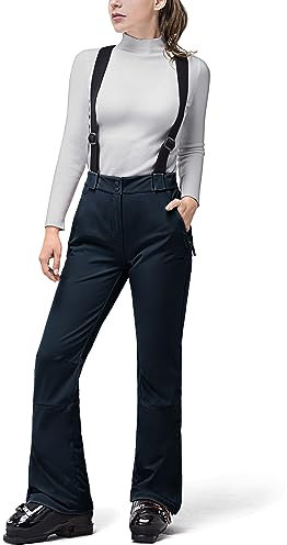 33,000ft Damen Skihose Hosenträgerhose Outdoorhose Wasserdicht Winddichte Softshellhose Warme Gefütterte Schneehose Snowboardhose Skilanglaufhose Thermohose Wanderhose Ski Pant