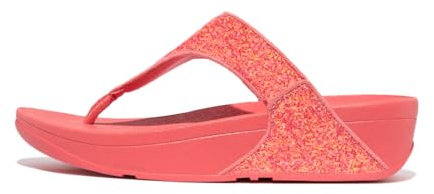Fitflop Women's Lulu Glitter Toe-Thongs Sandal, Rosy Coral, 6 UK