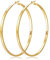 Senteria Gold Creolen Damen Groß Leicht Hypoallergen 14k Ohrringe Vergoldet 3mm Dünne für Mädchen (60mm)