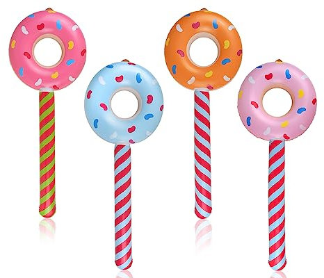 ds. distinctive style Aufblasbare Donut-Lollipops Balloon Süßigkeiten Partydekoration- 4-teiliges Set Aufblasbare Bonbons Geburtstagsdekorationen