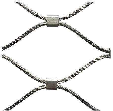 LXBAMKEA Red De Cuerda Alambre Acero Inoxidable, Malla 6 CM, Tipo X Malla Cable Flexible, Tejido Seguridad Red De Protección, Granja Jardín Valla, Escalera Balcón Red Anti-Caída (Color : Silver, Siz