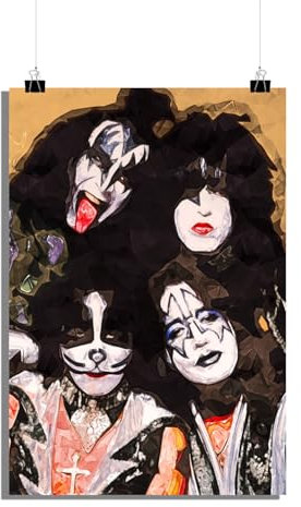 25 Artstreet Rockband Kissposter - Gene Simmonsposter - Musikbandplakat - Kiss Fanartikel - Hochwertigerposter - Rockposter - Perfekt zum Einrahmen (50x70)