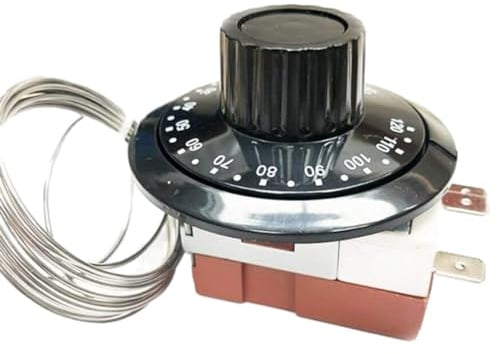 KACEPAR TS-120SR - Termostato capillare per auto, con interruttore di controllo della temperatura, regolabile da 0 a 120 °C, interruttore universale regolabile da 12 V