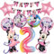 10 Stück Minni Mous Luftballons Geburtstag Set 2 Jahre Mädchen, Maus Geburtstagsdeko Folienballon, Kindergeburtstag Luftballons, Minni Maus Geburtstag Party Deko Ballons Set für Kinder (2)