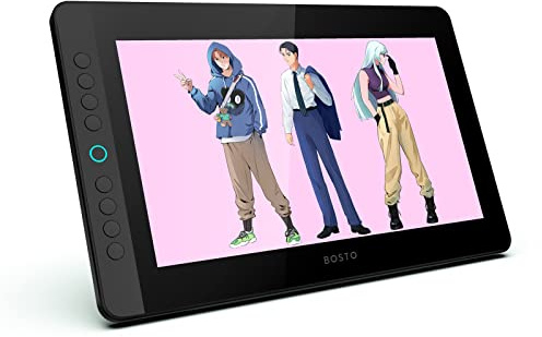 BT-13HDK Tragbares Grafiktablett 13,3 Zoll H-IPS LED Bildschirm Display Digital Art Ding Pad 8192 Druckstufe passive Technologie 8 anpassbare Tastenkombinationen kompatibel mit Windows, Schwarz
