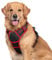 rabbitgoo Hundegeschirr Mittelgroße Hunde, Anti Zug Geschirr mit Kontrolle, No Pull Verstellbar Hundegeschirr Grosse Hunde, Atmungsaktiv Reflexstreifen Brustgeschirr Sichere Führung Schwarz+Rot XL